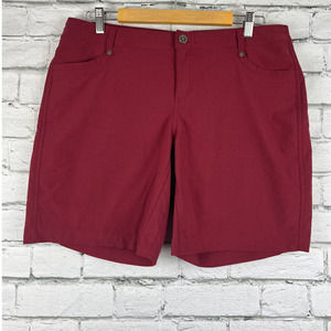 Kuhl Trekr Shorts 8" Deep Red Snap Womens Size 14 Outdoor Hiking Casual Outdoor